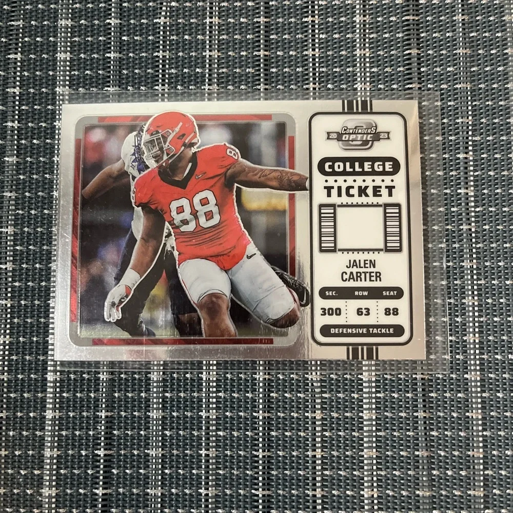 🏈 Jalen Carter Panini Chronicles Contenders Optic Draft Picks Football Card #16